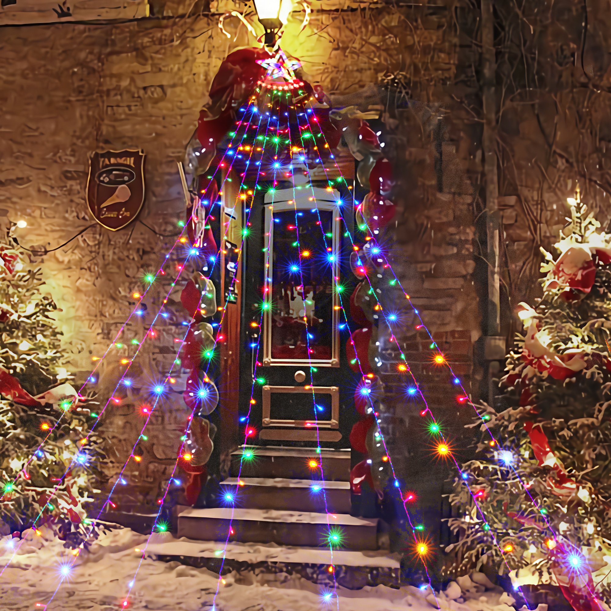 Outdoor Christmas Decorations Lights 350 LED Star String Lights Waterproof 8 Lighting Modes, Xmas Waterfall Lights for Tree Decor, Party, Wedding, Gif Outdoor Christmas Decorations Lights 350 LED Star String Lights Waterproof 8 Lighting Modes, Xmas Waterfall Lights for Tree Decor, Party, Wedding, Gif