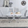 Modern minimalist multifunctional lift table with 0.8 inch MDF desktop and silver metal legs, can be used as a dressing table, coffee table, dining ta