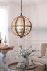 4 - Light Wood Chandelier, Hanging Light Fixture with Adjustable Chain for Kitchen Dining Room Foyer Entryway, Bulb Not Included