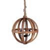 4 - Light Wood Chandelier, Hanging Light Fixture with Adjustable Chain for Kitchen Dining Room Foyer Entryway, Bulb Not Included