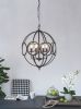 4 - Light Metal Chandelier, Hanging Light Fixture with Adjustable Chain for Kitchen Dining Room Foyer Entryway, Bulb Not Included