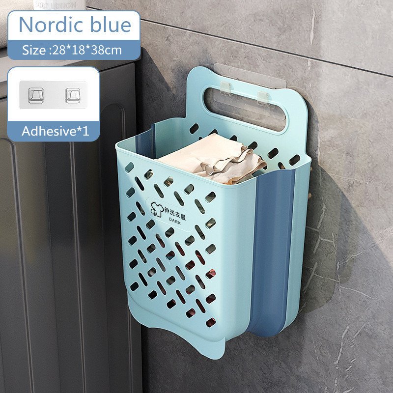 Folding Laundry Basket Bathroom Clothes Storage Organizer Baskets Portable Punch-Free Laundry basket Holder Home Accessories Folding Laundry Basket Bathroom Clothes Storage Organizer Baskets Portable Punch-Free Laundry basket Holder Home Accessories
