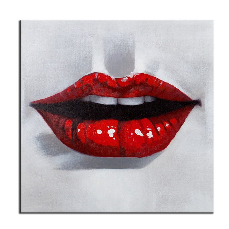 100% Hand Painted Abstract Oil Painting Wall Art Modern Minimalist Red Lips Fashion Picture Canvas Home Decor For Living Room Bedroom No Frame 100% Hand Painted Abstract Oil Painting Wall Art Modern Minimalist Red Lips Fashion Picture Canvas Home Decor For Living Room Bedroom No Frame