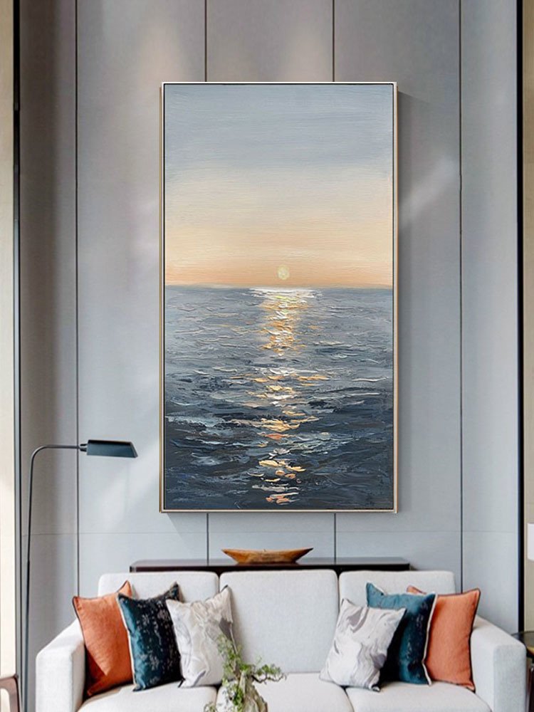 Handmade Canvas Oil Painting Interior Decoration Sea Sunset Modern Art Mural Living Room Bedroom Office Hotel Poster Handmade Canvas Oil Painting Interior Decoration Sea Sunset Modern Art Mural Living Room Bedroom Office Hotel Poster