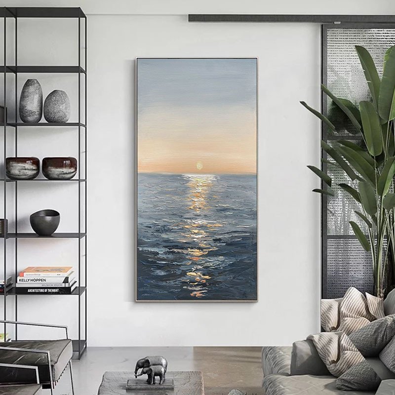 Handmade Canvas Oil Painting Interior Decoration Sea Sunset Modern Art Mural Living Room Bedroom Office Hotel Poster Handmade Canvas Oil Painting Interior Decoration Sea Sunset Modern Art Mural Living Room Bedroom Office Hotel Poster
