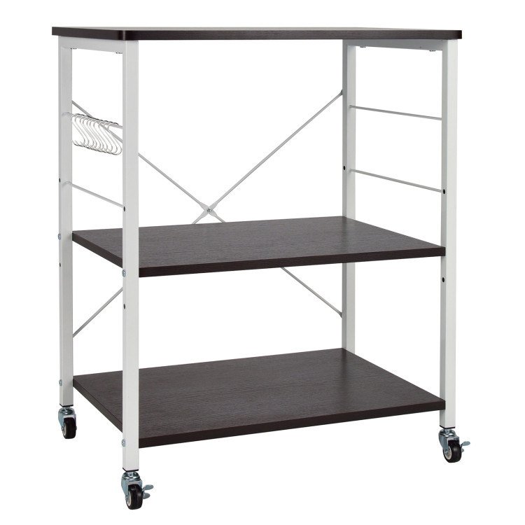 Kitchen Helper Oven Storage Cart 3-Tier Kitchen Baker's Rack With Hooks Kitchen Helper Oven Storage Cart 3-Tier Kitchen Baker's Rack With Hooks