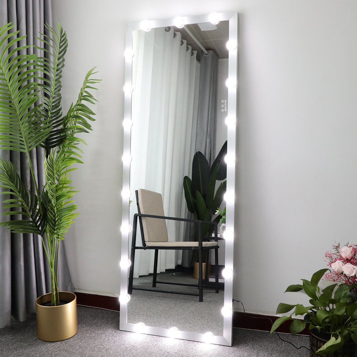 Hollywood Full Length Mirror with Lights Full Body Vanity Mirror with 3 Color Modes Lighted Standing Floor Mirror for Dressing Room Bedroom Wall Mount Hollywood Full Length Mirror with Lights Full Body Vanity Mirror with 3 Color Modes Lighted Standing Floor Mirror for Dressing Room Bedroom Wall Mount