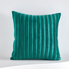 Netherlands Velvet Striped Pleated Cushion Cushion (Option: Emerald green-45x45cm 500g pillow)